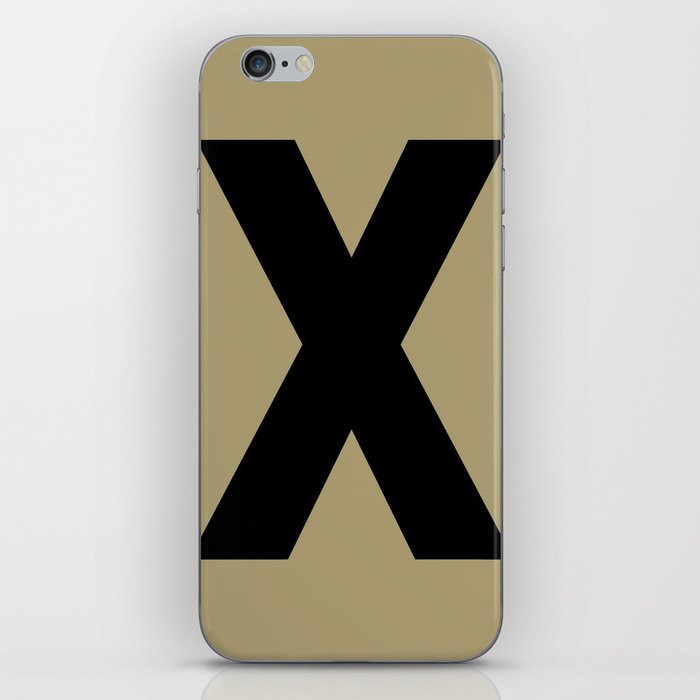 Letter X (Black & Sand) iPhone Skin