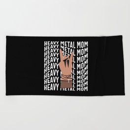 Heavy Metal Mom Beach Towel