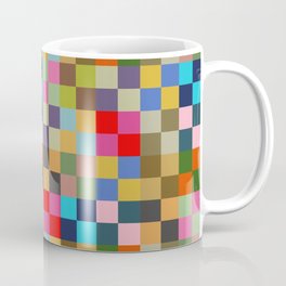 Colorful Checkerboard Coffee Mug | Squares, Rectangles, Tiles, Geometric, Modern, Retro, Checkerboard, Curated, Checker, Vintage 