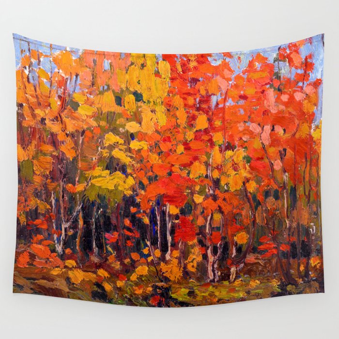 Tom Thomson - Autmn Wood - Canada, Canadian Oil Painting - Group of Seven Wall Tapestry