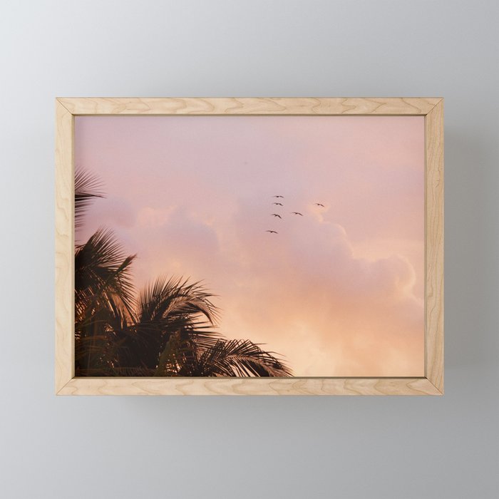 Peaceful Tropical Sunset Framed Mini Art Print