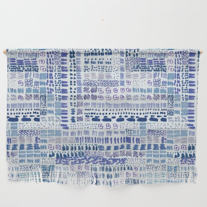 blue lavender ink marks hand-drawn collection Wall Hanging