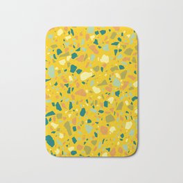 Terrazzo - Mustard Bath Mat | Concrete, Graphic, Digital, Gold, Texture, Yellow, Pop, Olive, Bright, Tuquoise 