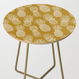 Fresh Pineapples Yellow & White Side Table