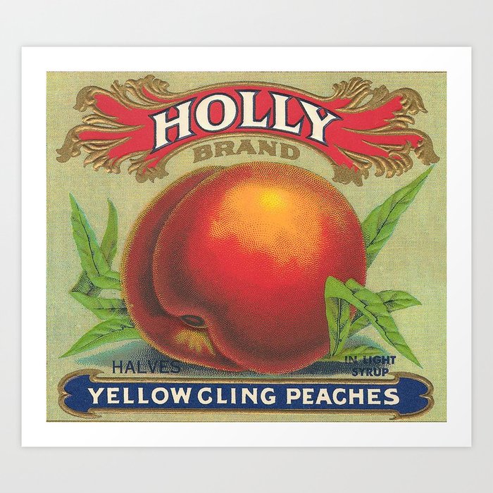 Vintage Peach Can Label 1900 Art Print