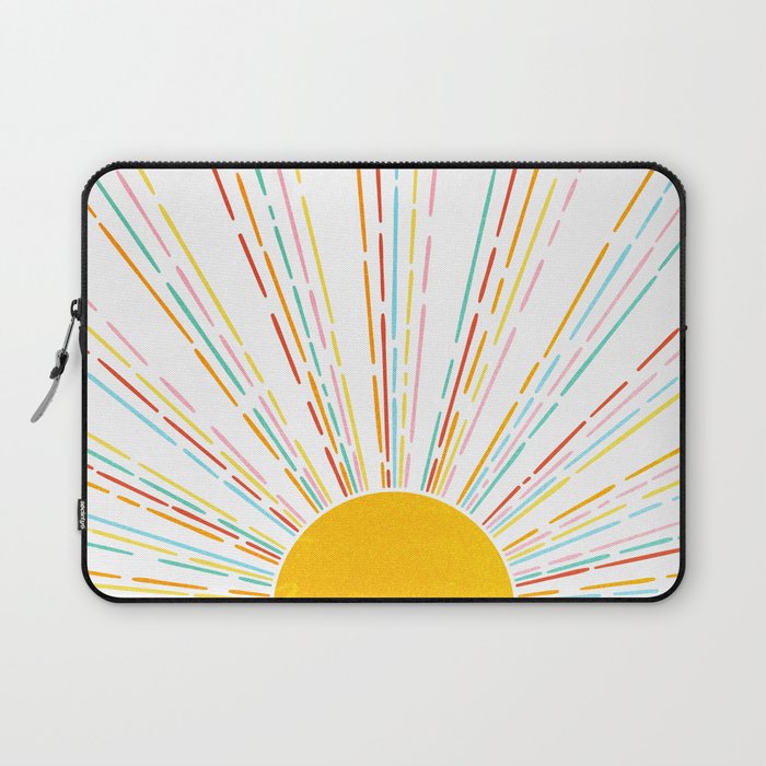 Retro Sunburst: Rainbow Edition Laptop Sleeve