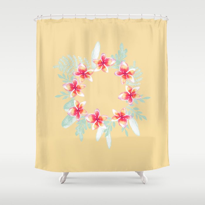 Solé Plumeria Wreath Shower Curtain