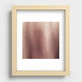 Rose Gold Brushed Metallic Texture Recessed Framed Print