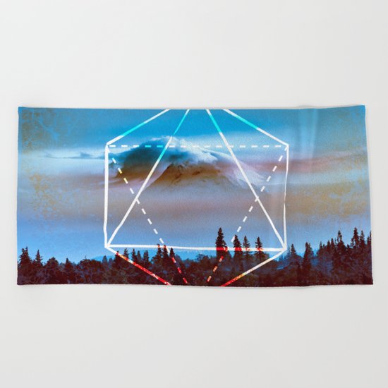 The Elements Geometric Nature Element of Air Beach Towel