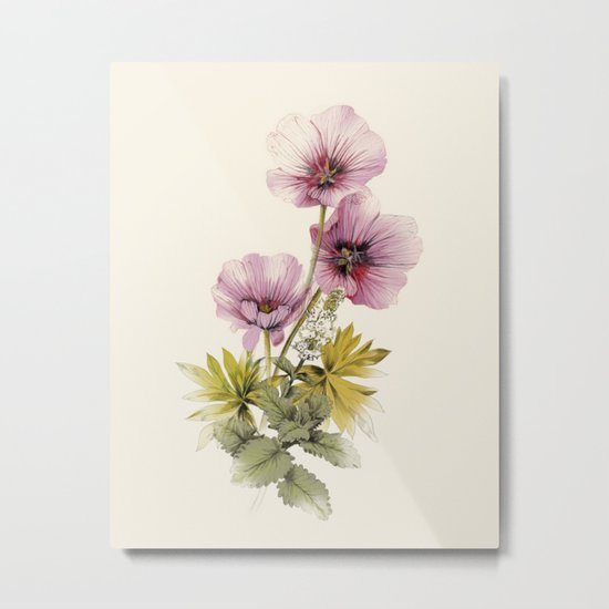 Geranium & Gardenmint Metal Print