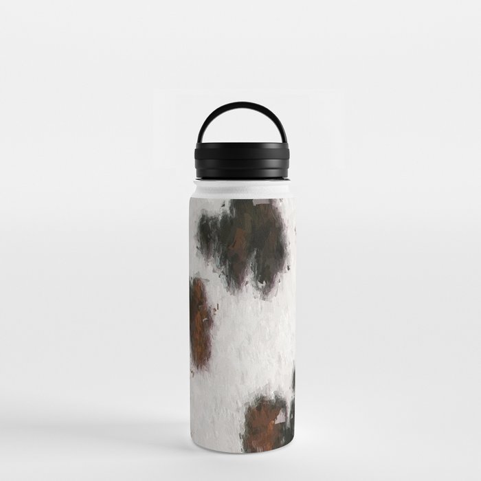 Bohemian Rust Cowhide Patch of Fur Painted with Brushstrokes Water Bottle