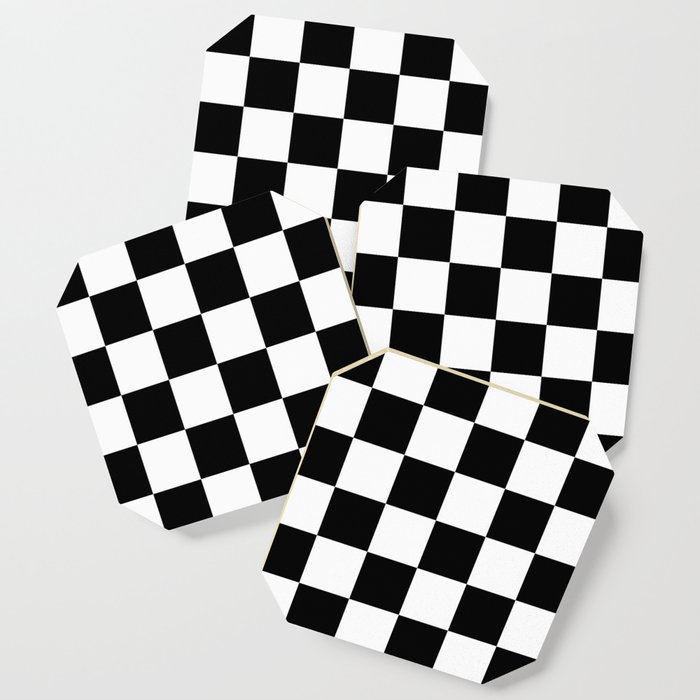 Checkered (Black & White Pattern) Coaster