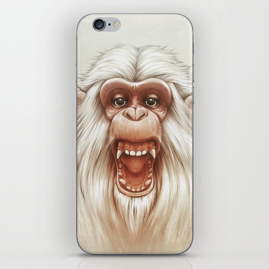 The White Angry Monkey iPhone & iPod Skin