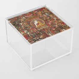 Tibetan Buddhist Thangka Sakyamuni’s Temptation  Acrylic Box