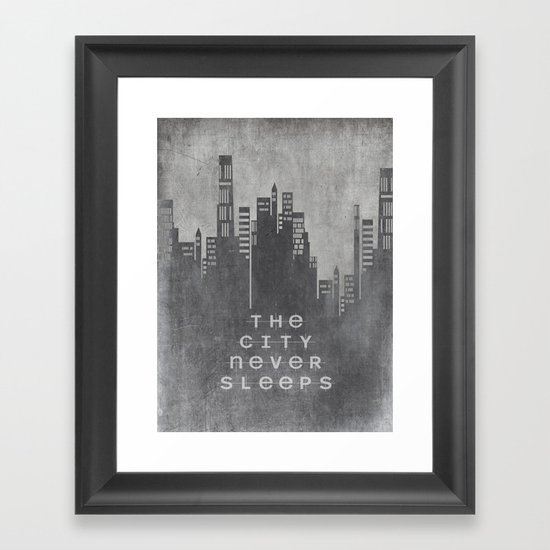 The City Never Sleeps Framed Art Print