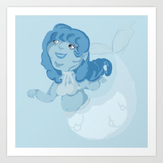 Blue Mermaid Art Print
