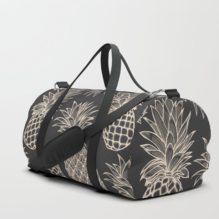 Fresh Pineapples Black & White Duffle Bag