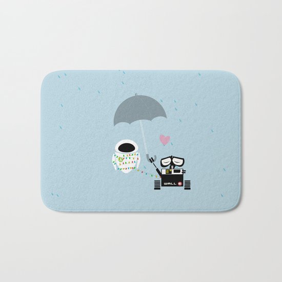 true love.. walle and eve Bath Mat
