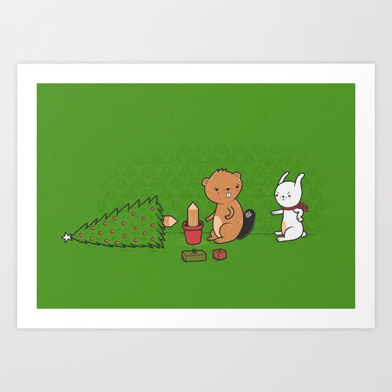 Beavers ruin christmas Art Print