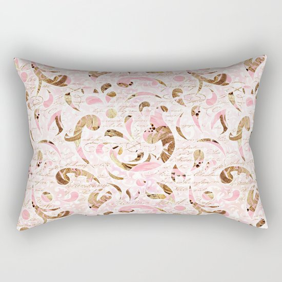 Pink Brown Swirls Rectangular Pillow