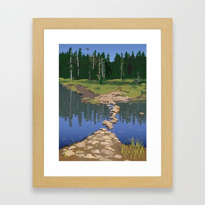 Rock Lake Version 2 Framed Art Print