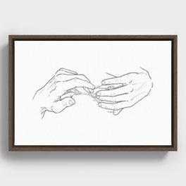 Hands and roots Framed Canvas