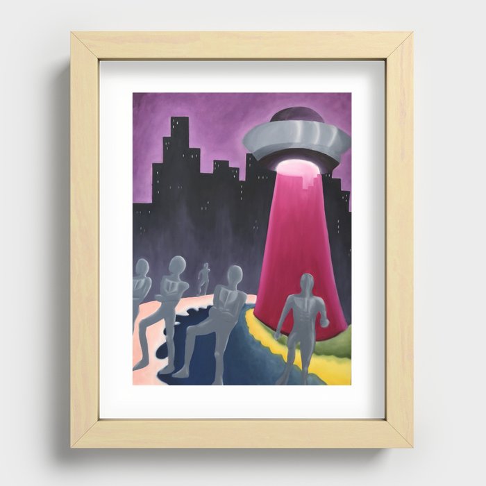 Attack of the Silver Space Men Recessed Framed Print