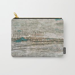 Rustic Wood Ages Gracefully - Beautiful Weathered Wooden Plank - knotty wood weathered turquoise pa Carry-All Pouch | Barn, Wood, Agedwood, Rusticwood, Turquoise, Knottywood, Aged, Oldwood, Woodenclock, Photo 