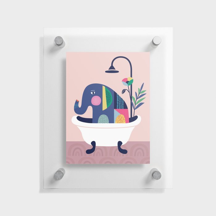 Elephant in the bathtub Floating Acrylic Print