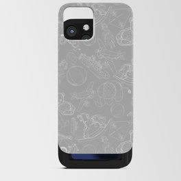 Light Grey and White Toys Outline Pattern iPhone Card Case