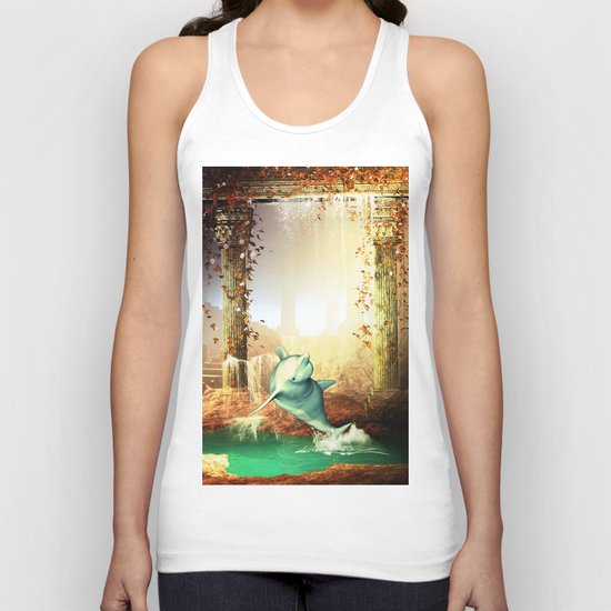 Funny dolphin Unisex Tank Top