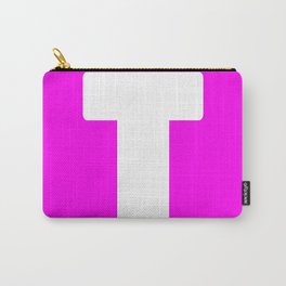 T (White & Magenta Letter) Carry-All Pouch