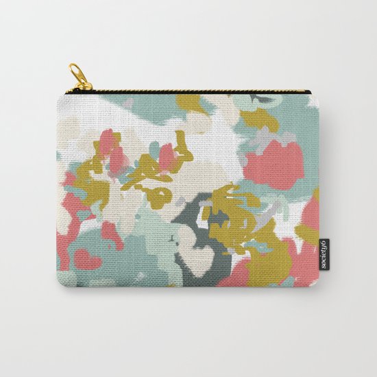 Rumor - Abstract painting, design pink mustard blue painterly design Carry-All Pouch
