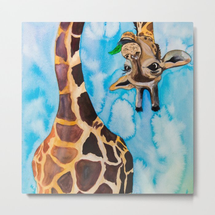 friendly giraffe Metal Print