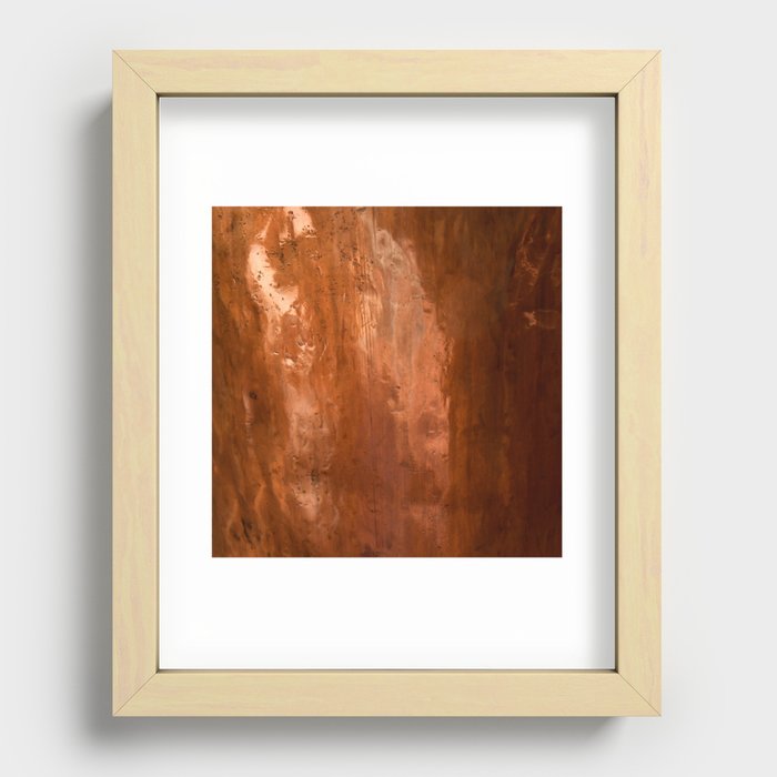 copper , metal background Recessed Framed Print