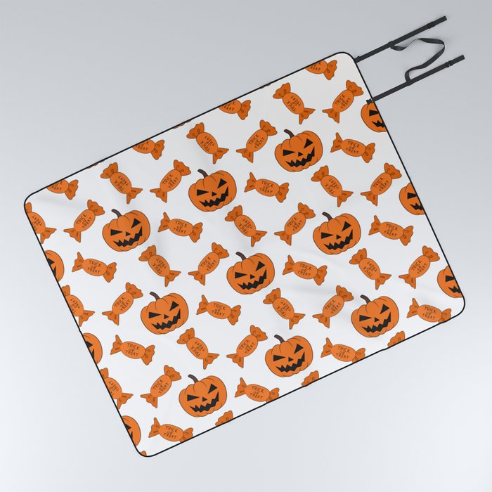 Halloween Pumpkins Pattern Picnic Blanket