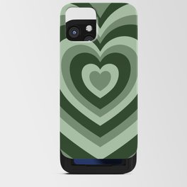Hypnotic Green Hearts iPhone Card Case
