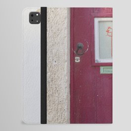 The red door nr. 21 art prin - frontdoor in Alfama, Lisbon, Portugal - street and travel photography iPad Folio Case