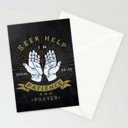 Qur’an 2:45 - “Seek help in patience and prayer." Stationery Cards