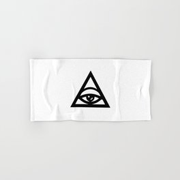 Tired illuminati eye pyramid Hand & Bath Towel