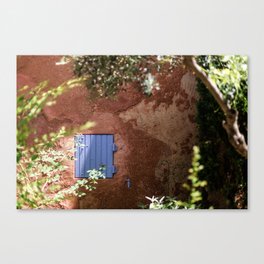 Blue window - France - travel photography Canvas Print