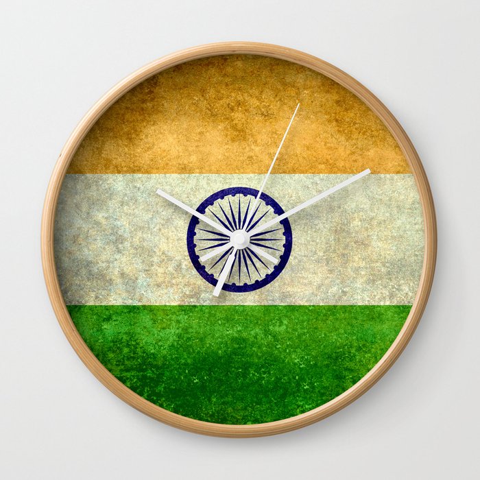 Flag of India - Grungry version Wall Clock