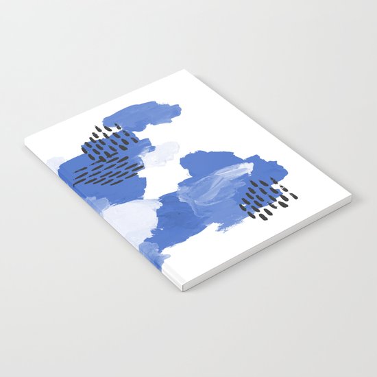 Painted blue abstract monochromatic minimal modern art painting dorm college gender neutral design Notebook