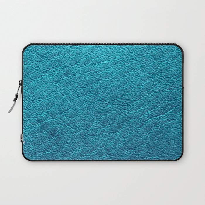 Modern Elegant Blue Leather Collection Laptop Sleeve