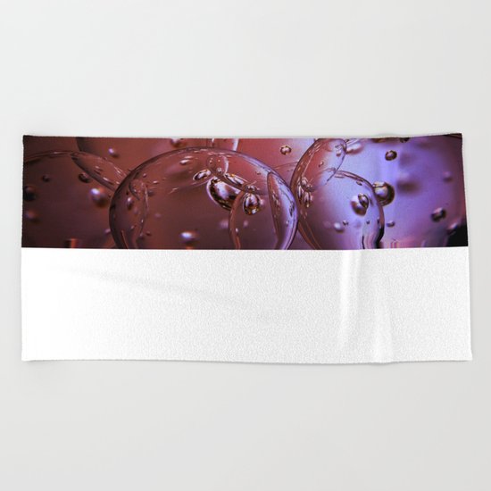Red Glass Bubbles Beach Towel