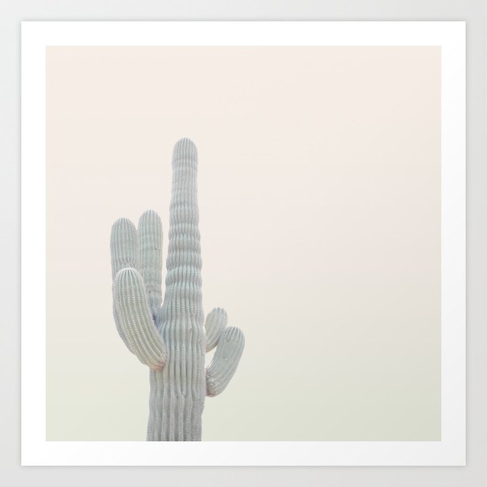 Saguaro: a minimal photographic piece in neutral tones Art Print