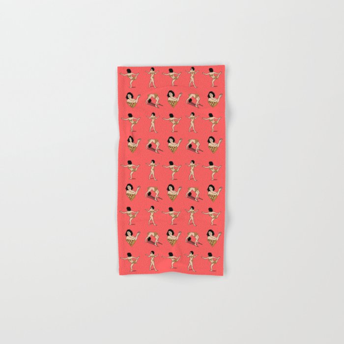 Art model Pizza Censorship Pink (pattern) Hand & Bath Towel