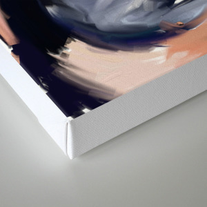 Storm S Eye An Abstract Painting In Peach Blue White And Black