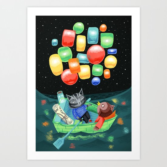 The Owl and the Pussycat Art Print