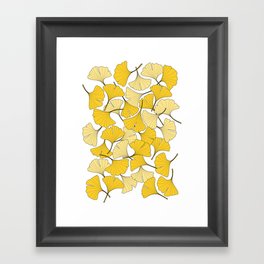 ginkgo leaves (yellow) Framed Art Print